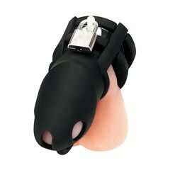 Черная клетка для пениса Silicone Small 2 in Cock Cage With Ball Divider - 