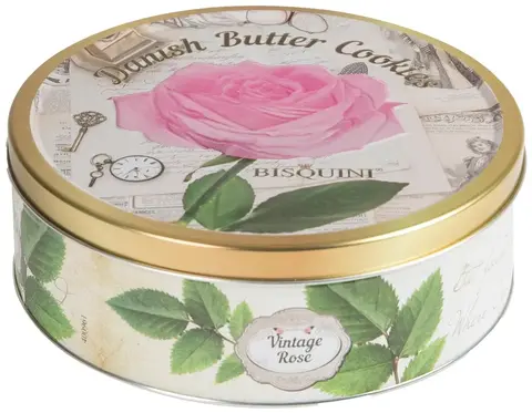 Печенье Датское Ассорти Винтажная Роза Bisquini жб 400гр