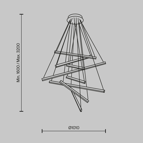 Подвесная светодиодная люстра Maytoni Line MOD016PL-L96GK