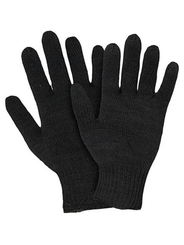 Перчатки полушерстяные двойные (черные) (А)