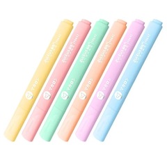 
          Текстовыделители Zuixua неоновые, 6 цветов, треугольный корпус в цвет чернил, длина 142 мм, наконечник (толщина линии) 4 мм