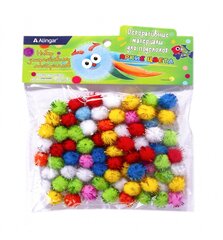 Декоративный материал Alingar, "Блестящие помпоны", 80 шт, микс, пакет с европодвесом