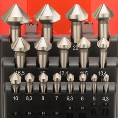 Набор зенковок 90° 4,3-25мм DIN335C 3z HSS 17шт Ruko 102155RO