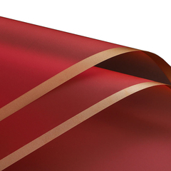 Упаковочная пленка/для цветов, Матовая, Квадрат, Золотой кант, Красный, 53 мкм, 0,57*0,57 м, 20 листов