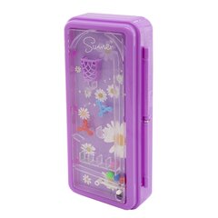 Пенал Alingar, пластик, игра на передней панели, органайзер, 75 х 200 мм, "Цветочки", ассорти (голуб, фиолет)