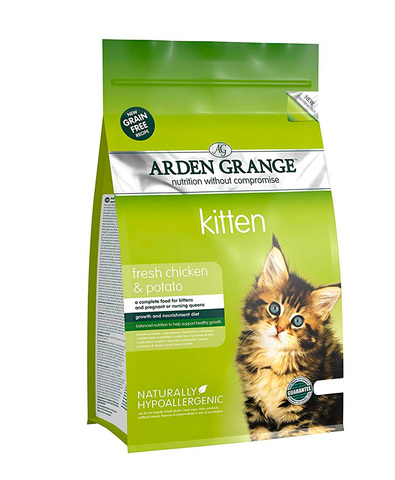 Arden Grange Kitten корм беззерновой для котят с Курицей и картофелем 400 г