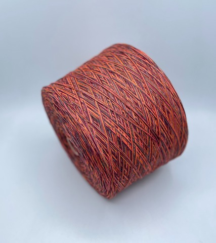 Авторская смотка, 294м, Шерсть/Хлопок/Полиамид/Вискоза/Кашемир/Меринос, Огненный закат, 37328