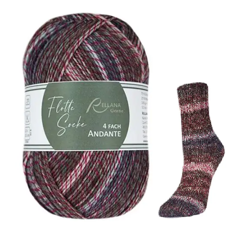 Пряжа Rellana Flotte Socke 4f. Andante 1862
