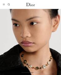 Колье/чокер цепочка с круглыми подвесками с эмалью style by DIOR