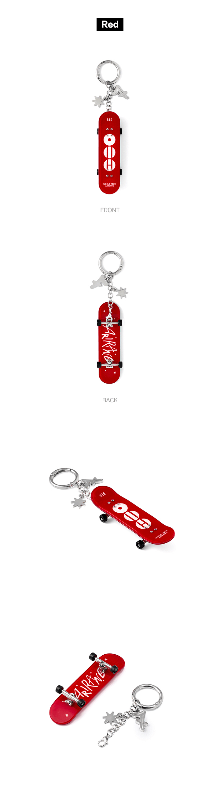 アイドル BTS [ARIRANG]Mini Skateboard Keyring BTS ARIRANG MINI SKATEBOARD RED KEYRING KEYCHAIN TOUR MERCH