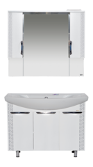 Зеркало-шкаф MISTY Престиж - 105 серебрянная патина