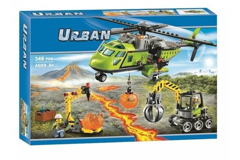 Конструктор Urban 10640 Грузовой вертолет исследователей вулканов
