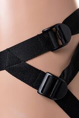 Телесный страпон Harness с вагинальной пробкой - 19,5 см. - 