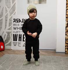 Комплект из капитония свитшот и джоггеры (черный)