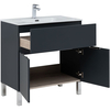 Aquanet 277551 Тумба Алвита new 80 напольная 1 ящ., 2 дв. цв.антрацит (277551)