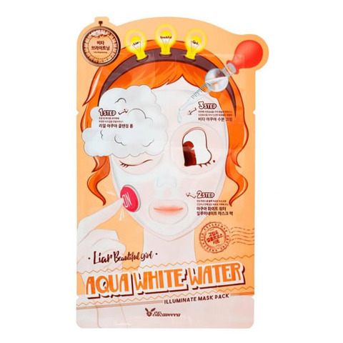 Elizavecca Aqua White Water Illuminate Mask Pack - Трехшаговый осветляющий набор для лица