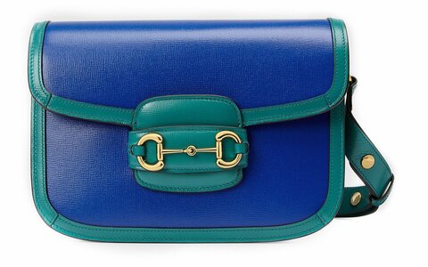 Маленькая сумка на плечо Gucci Horsebit 1955 бирюзовый/синий