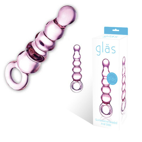 Анальный розовый жезл Quintessence Anal Slider - 18 см. - Glas GLAS-69