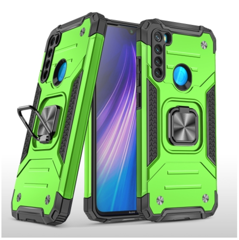 Противоударный чехол Strong Armour Case с кольцом для Xiaomi Redmi Note 8 (Салатовый)