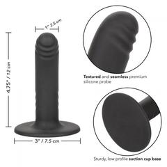 Черный анальный стимулятор 4.75” Ridged Probe - 12 см. - 