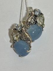Море (серьги из серебра)