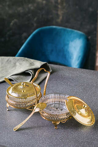 Набор вазочек для варенья 7 предметов Queen Anne золотой