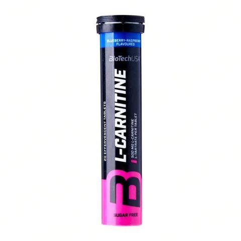 Л-Карнитин L-CARNITINE EFFERVESCENT, BIOTECH USA / 20 шип.таб черника-малина