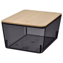 Контейнер с крышкой IKEA KUGGIS (КУГГИС), Бамбук, Черный, 13x18x8 см