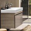 Шкафчик для раковины Geberit Citterio, с одним выдвижным ящиком: B=118.4см, H=55.4см, T=50.4см, бежевый / глянцевое стекло, светлый дуб / меламин, структура дерева