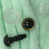 Глаз винтовой для игрушки 12 мм, (бежево-черный) пластиковый с заглушкой (2 шт)