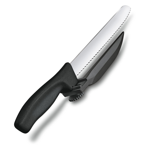 Нож Victorinox с упором для отрезания равномерных ломтиков, черный