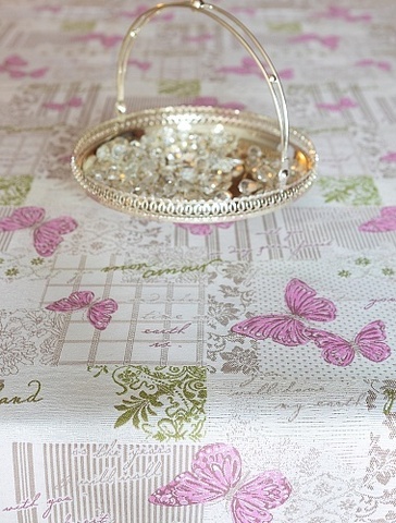 Скатерть 140x180 Dreams Gobelin Emma Farfalle розовая