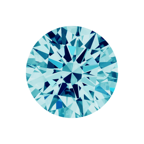 Муассанит Параиба "Бриллиантовая огранка" 6,5 мм