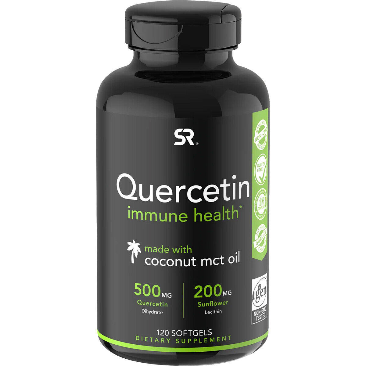 Кверцетин 500 мг, Quercetin 500 mg, Sports Research, 120 капсул 1