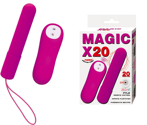 Розовая удлиненная вибропуля Magic x20