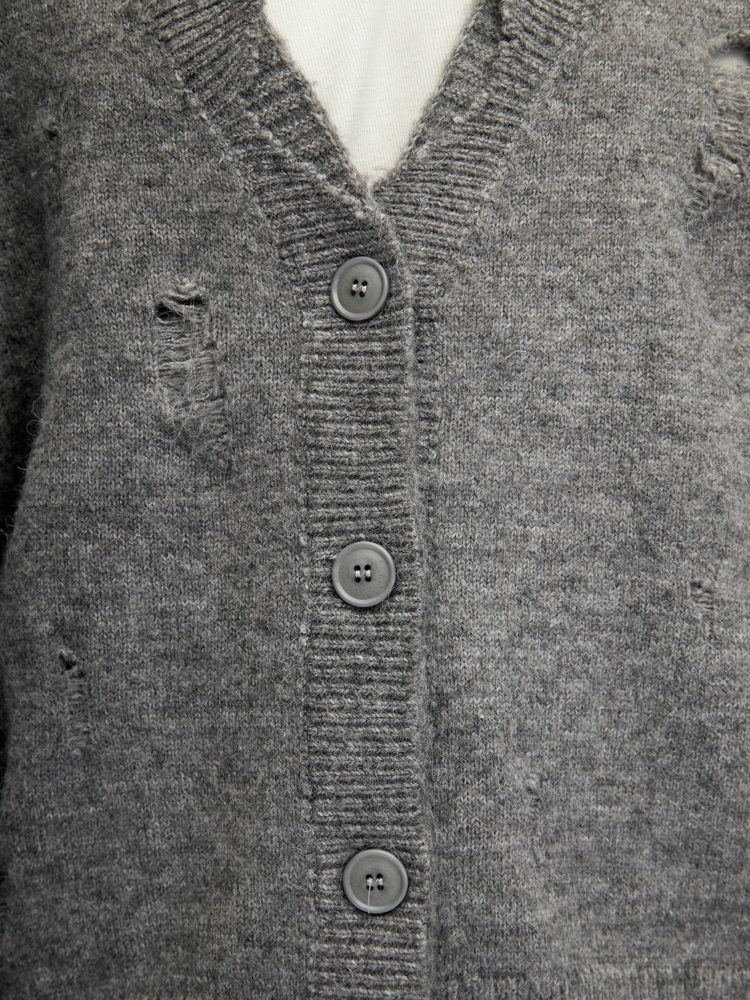Серый шерстяной кардиган Votus с перфорацией