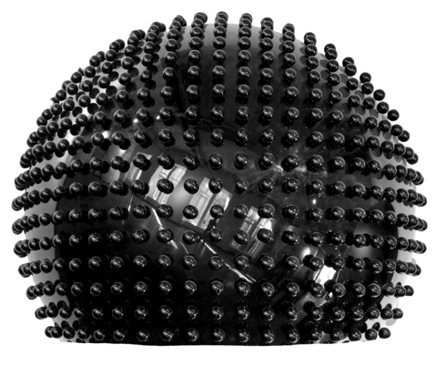 Semisphere, black, glossy, with small spheres, Ø = 0,06m