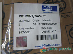 Комплект прокладок / KIT JOINT/GASKET АРТ: 997-662
