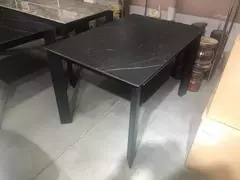 Стол CORNER 120 MATT BLACK MARBLE SOLID CERAMIC / BLACK, DISAUR