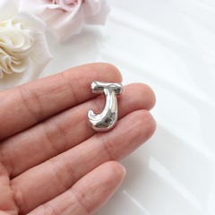 Подвеска буквы J родий, 20 мм, 1 шт, П1116