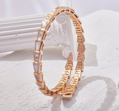 87231 - Браслет ЗМЕЯ -SERPENTI в розовой позолоте с перламутром и цирконами