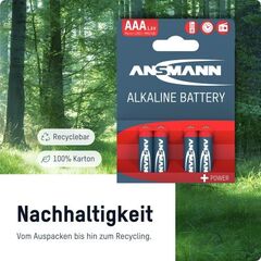 Батарейка Red ААА/ANSMANN 1.5V - 4 шт