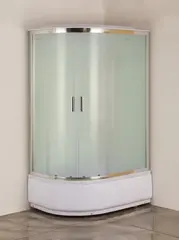 Aquanet SC-1200Q-R SC-1200Q-R Кабина 1200х800мм, Прав.угол,хром, мат/бел, 4мм, купол,верх.душ,выс.поддон.Набор (243330) фото