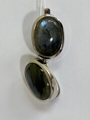 Овал Б (серьги из серебра)