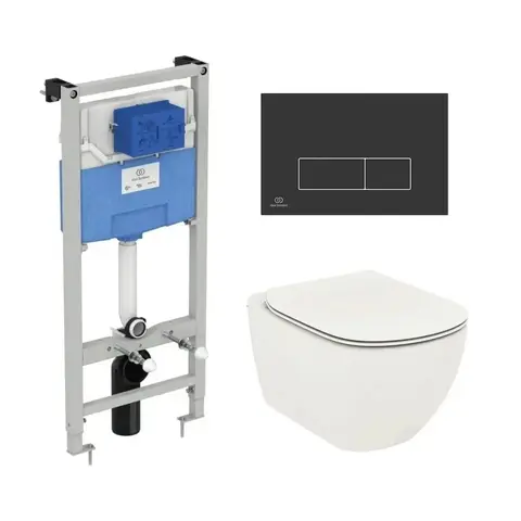 Ideal Standard T3868V1/121A6 Промо-набор 3 в 1 (Унитаз T0079V1 и сиденье T3527V1 TESI, инсталляция R020467 PROSYS, панель смыва R0121A6 OLEAS)