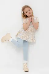 туника  для девочки  КР 302745/песчаный,зайчики и ромашки к563