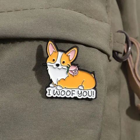 Значок металлический Корги