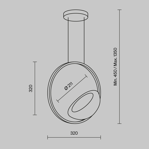 Подвесной светодиодный светильник Maytoni Moon MOD327PL-L5BS3K