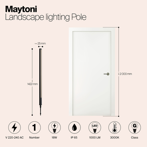 Грунтовый светодиодный светильник Maytoni Pole O440FL-L18GF3K