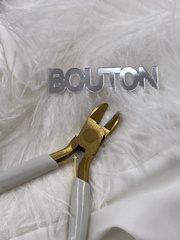 Кусачки бокорезы золотистые с белыми ручками